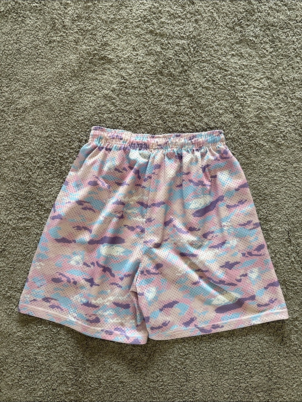 Eric Emanuel Kids Pastel Camo Mesh Shorts - Pink, Blue, Purple - Picture 4 of 4